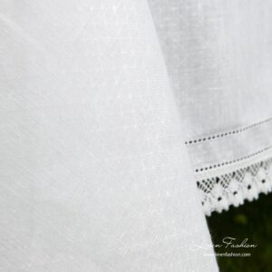 NORA 100% linen white tablecloth.
