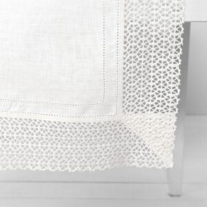 VEILA white linen table runner, 100% linen