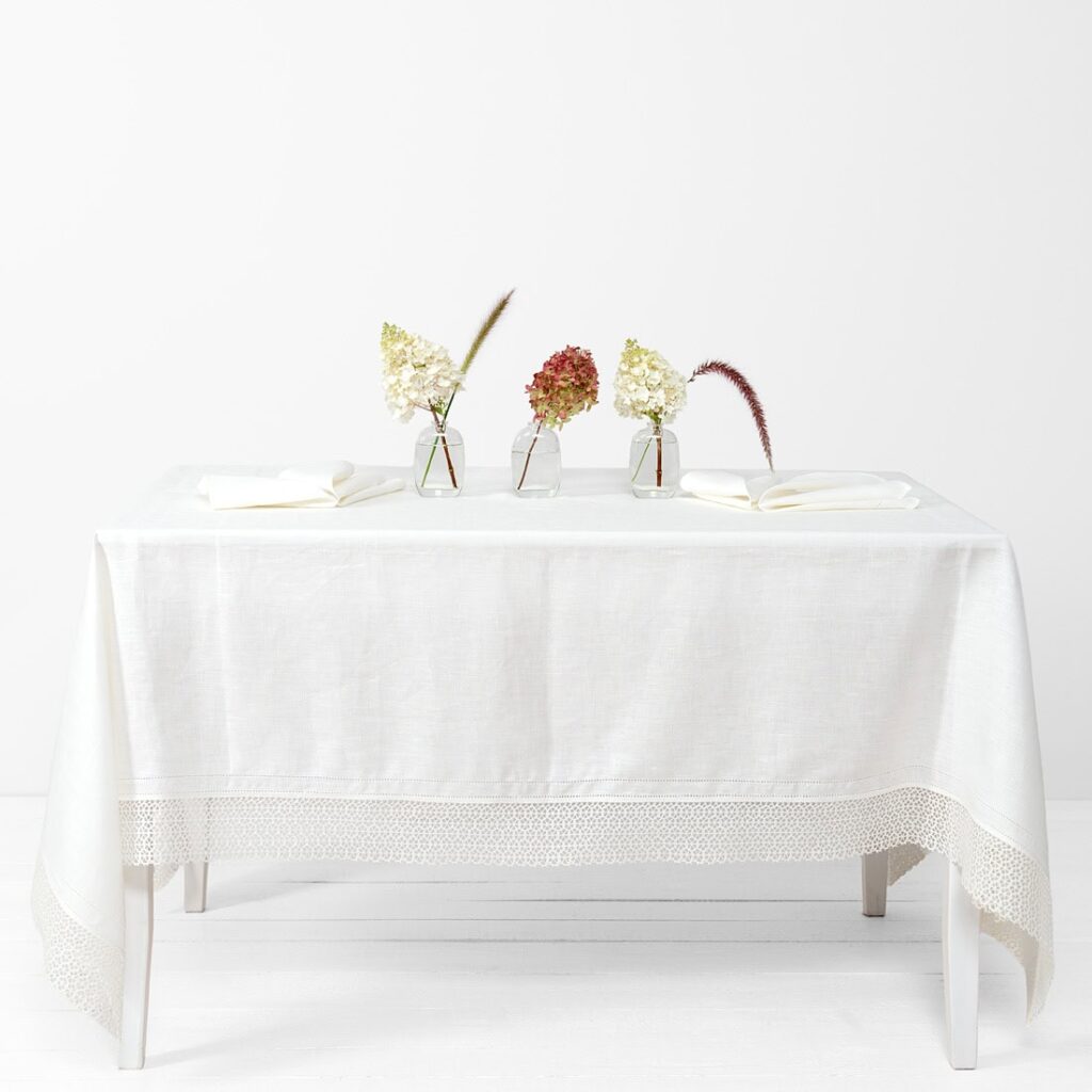 VEILA linen tablecloth white