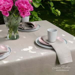 LUNA Serviett natur 6 Linen-cotton napkin in grey.
