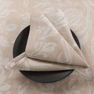 floral brown half linen napkin, Jacquard