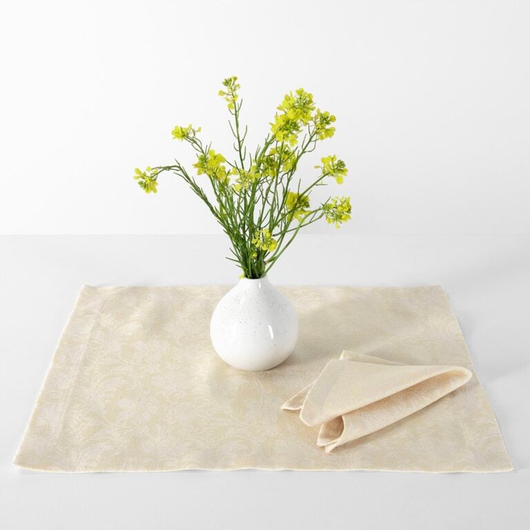 Cream linen cotton placemat