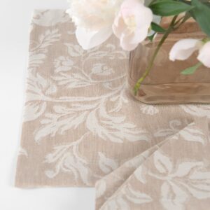 half linen floral placemat, Jacquard