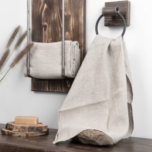 Linen natural washed towel.