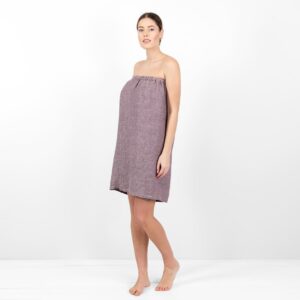 linen violet wrap towel, washed