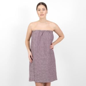 linen violet wrap towel, classic waffle