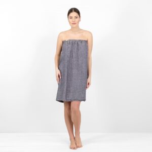 linen blue wrap towel