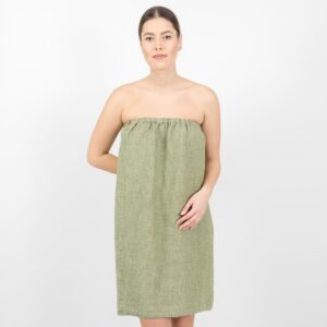linen green wrap towel washed