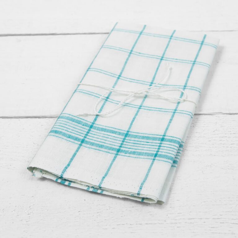 linen towels checks green