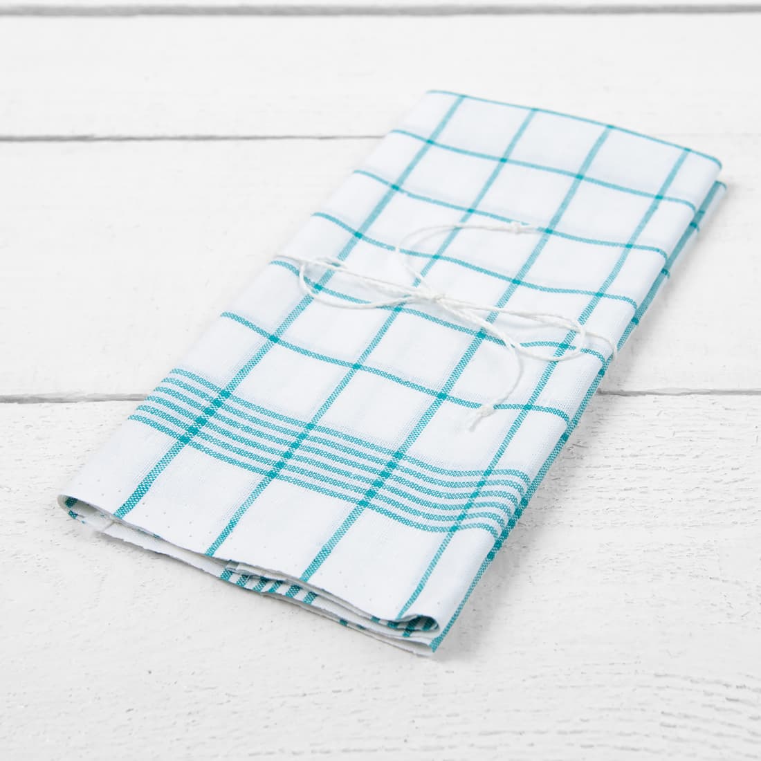 linen cotton green check towels