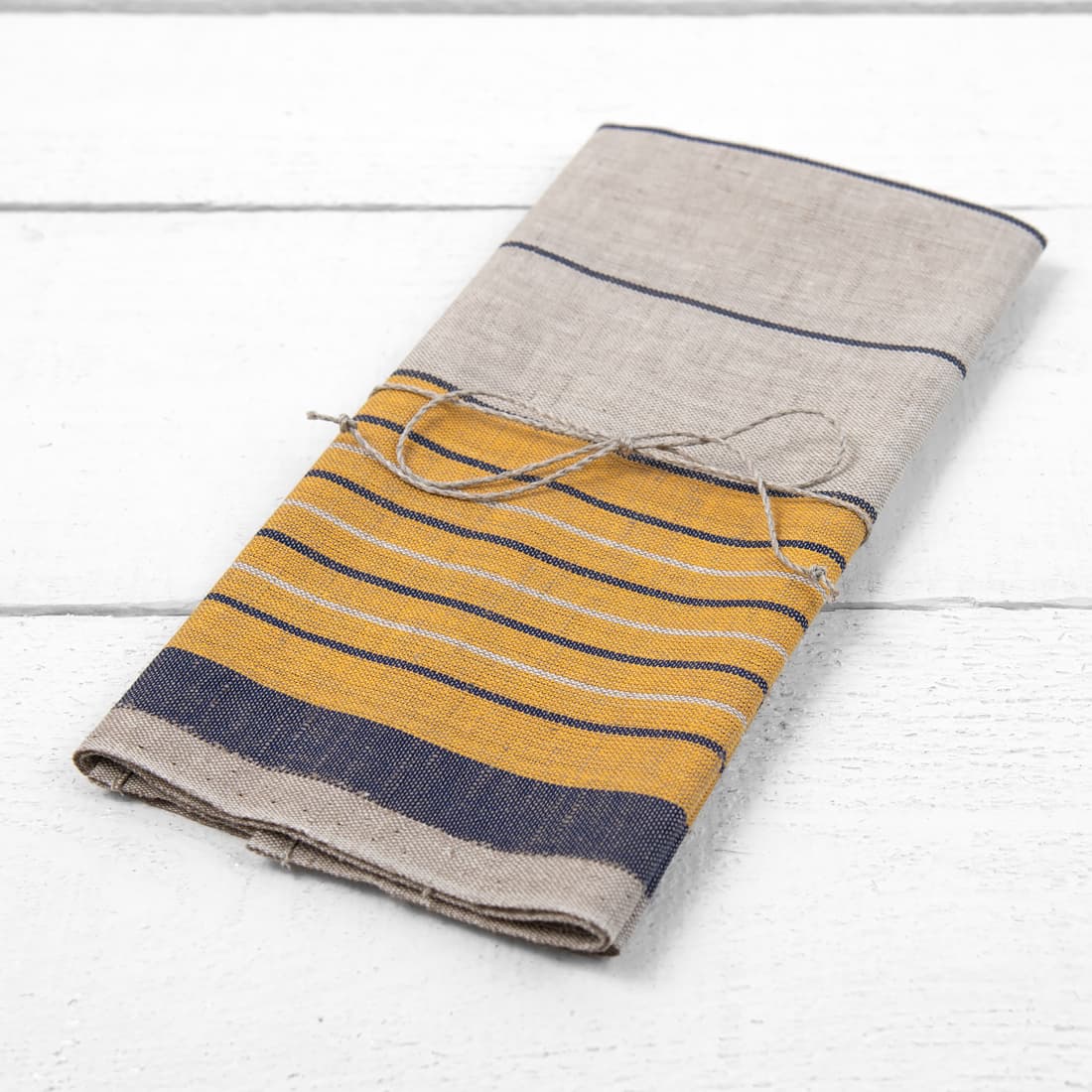 linen cotton towl beige yellow stripes