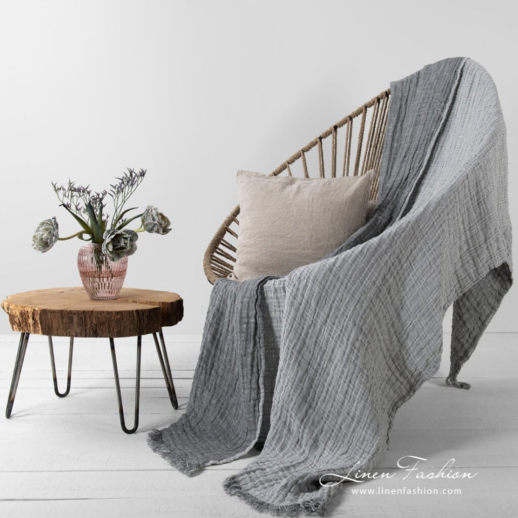 Linen grey doublesided blanket.