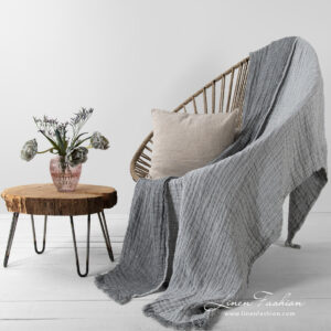 Linen grey doublesided blanket.