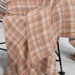 checked linen throw, multi checks.