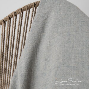 linen grey blue blanket washed.