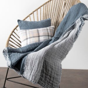 FOCUS Pledd mørkegrå 5 FOCUS dark grey double-sided linen blanket