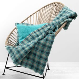 IDO Pledd grønn 7 Green linen blanket, ido.