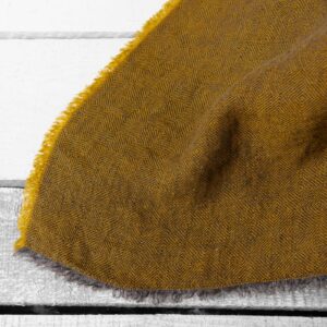 yellow diamond linen bedspread, with fringes around