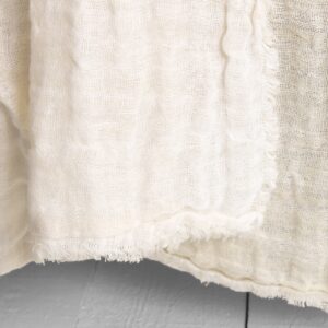 white cream linen bedspread, double sided