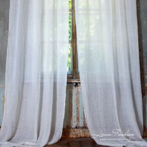 BOHEMIA Gardin hvit 15 White colour 100% linen curtain.