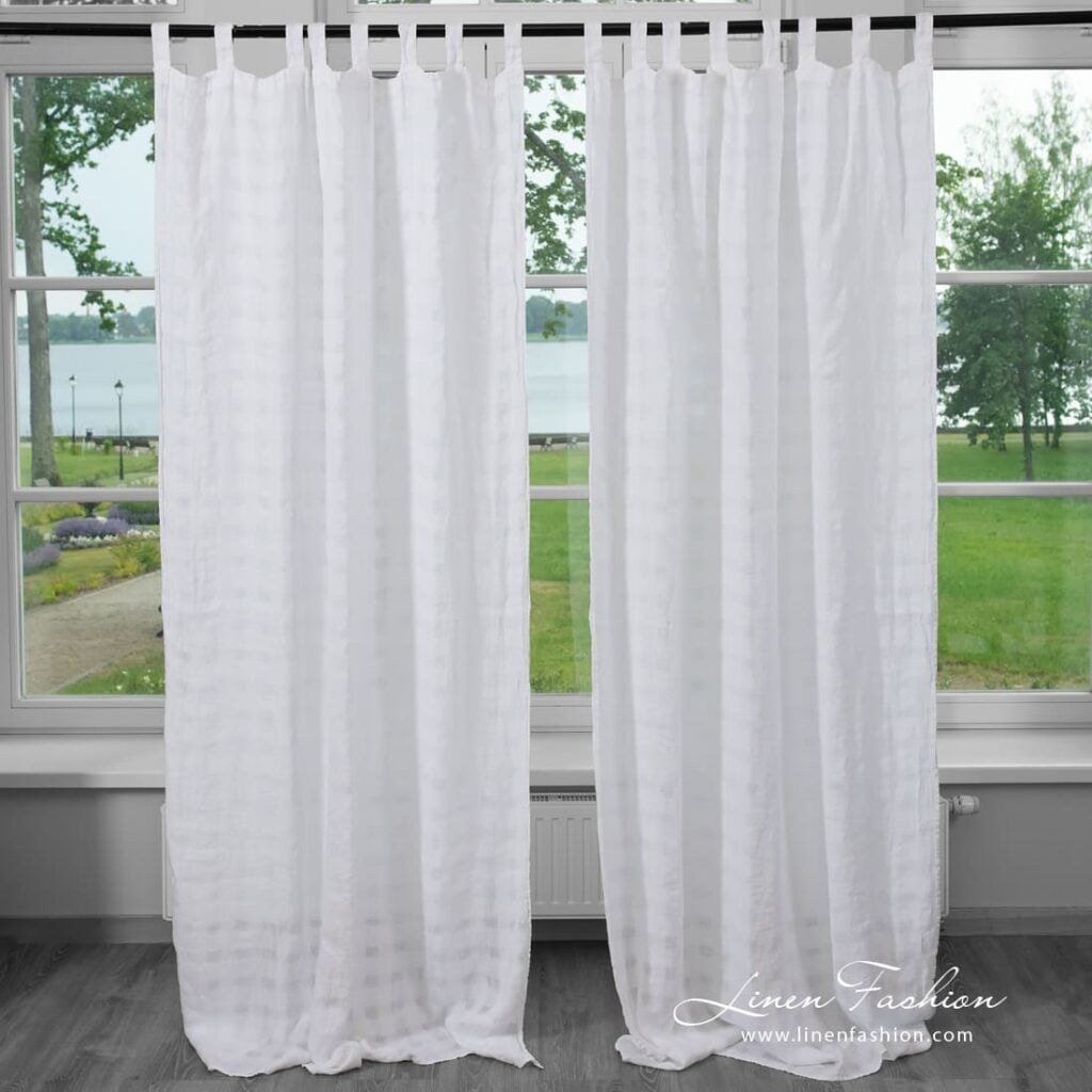 KORI optical white linen curtain