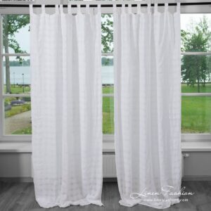 KORI optical white linen curtain
