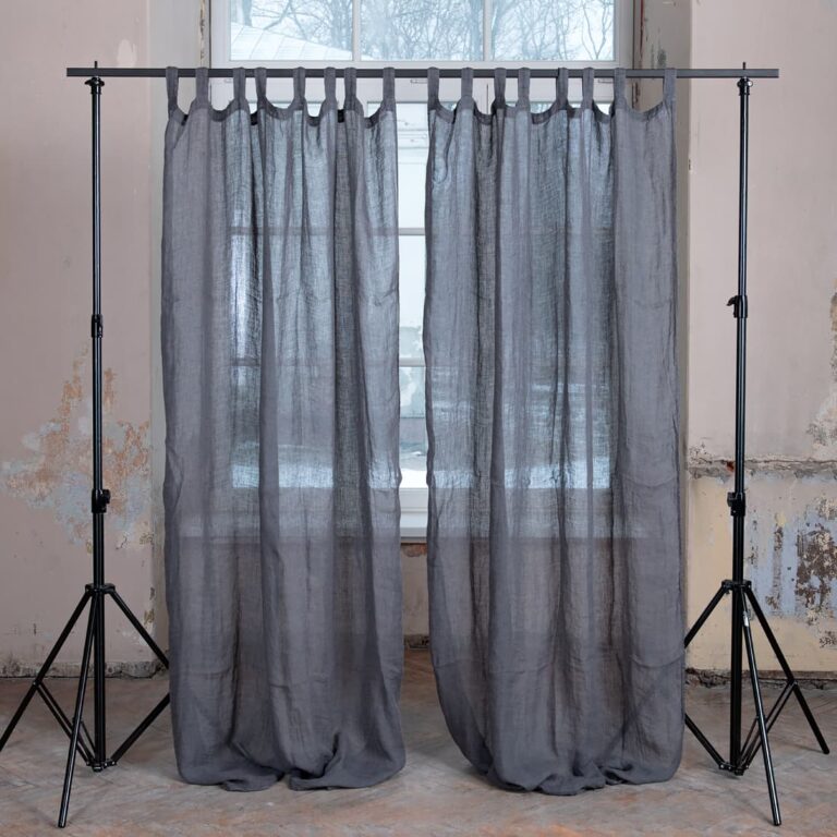 linen dark grey curtains