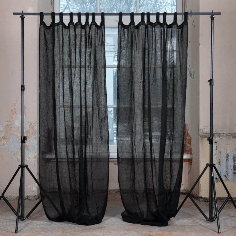 linen black curtains