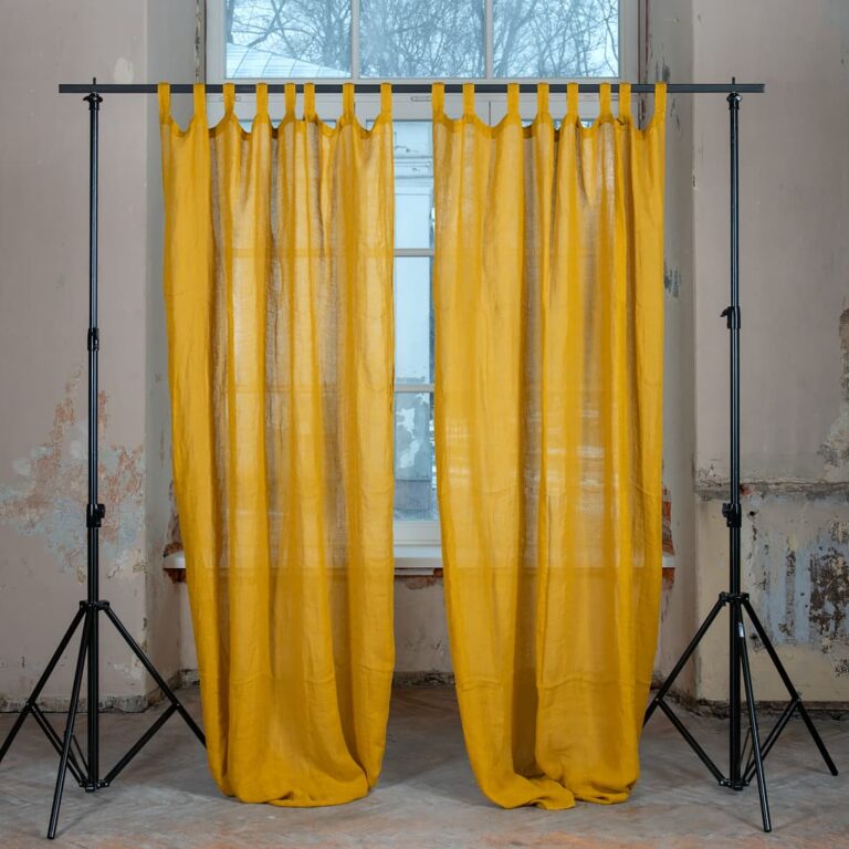 mustard yellow linen curtains