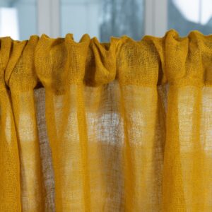 mustard yellow linen curtains, with channel