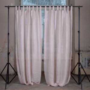 pink linen curtains