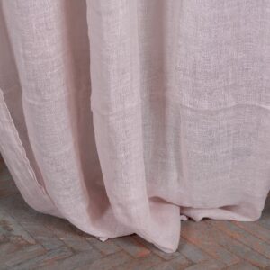 pink linen curtains, transparent