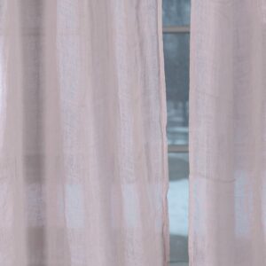 pink linen curtains, light weight