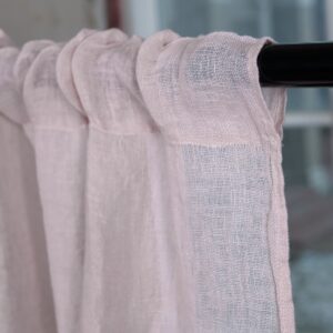 pink linen curtains, with channel