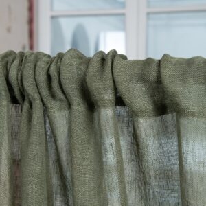 moss green linen curtains, with channel