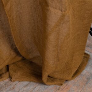 golden brown linen curtain, transparent