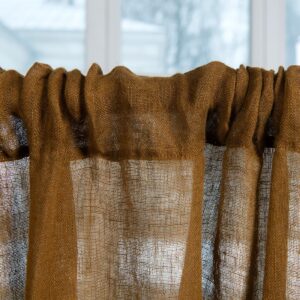 golden brown linen curtain, with channel