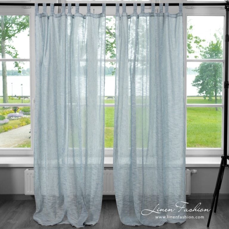 PASIFIC greyish blue linen cotton curtain