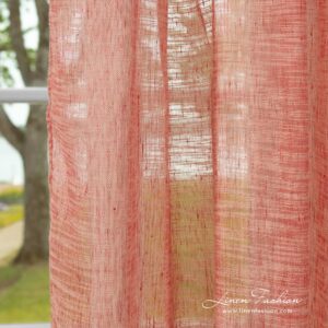 PASIFIC Gardin rosa 7 Rosy linen cotton curtain in melange colors