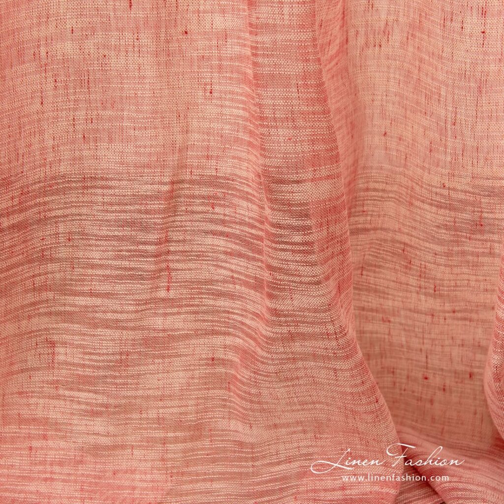 PASIFIC Gardin rosa 4 Rosy linen curtain woven with fancy yarns