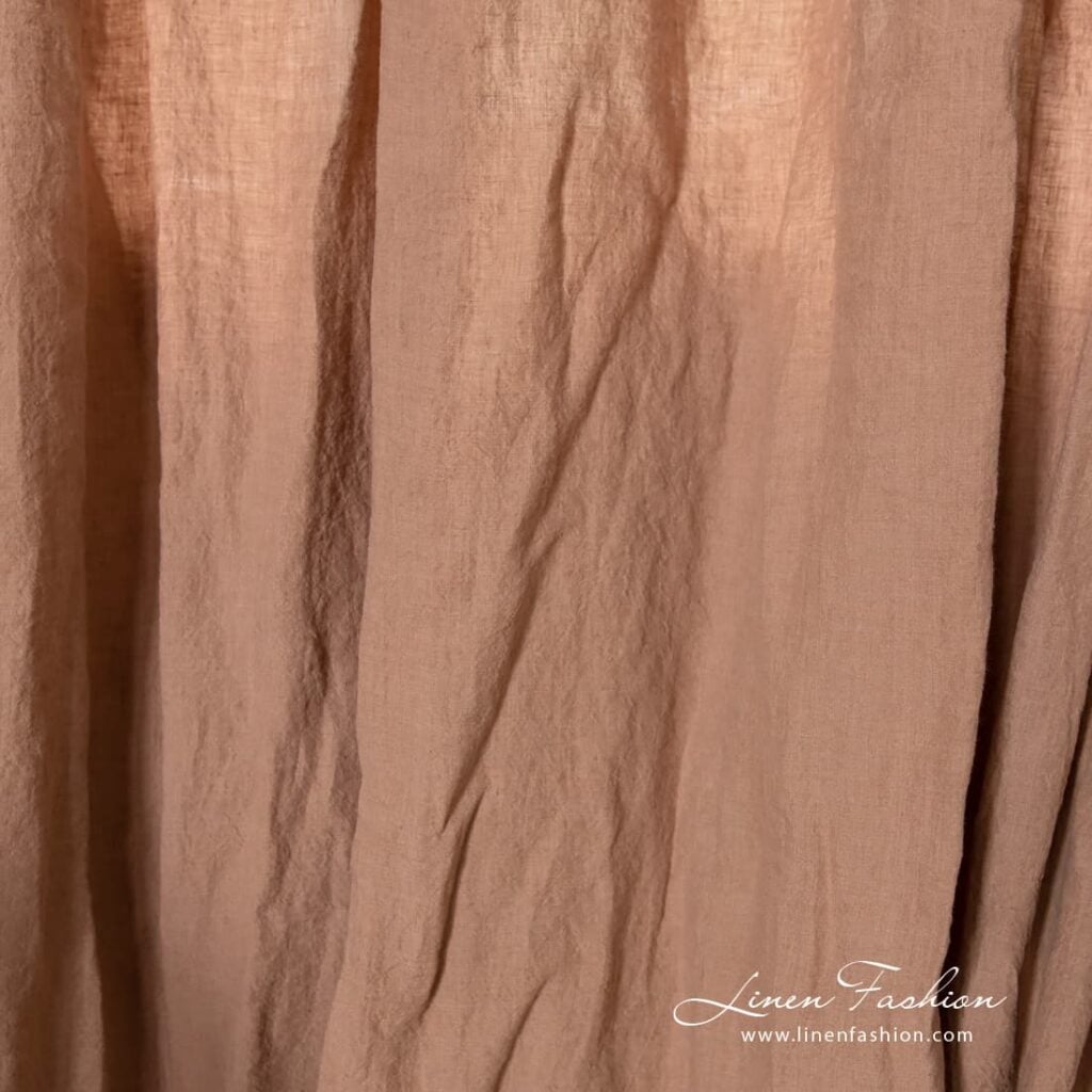 ATLANTA Gardin brun 4 Brown 100% linen curtain.