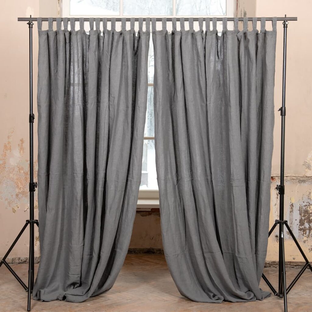 dark grey linen curtains