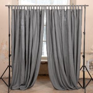 dark grey linen curtains