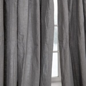 dark grey linen curtains, non transparent