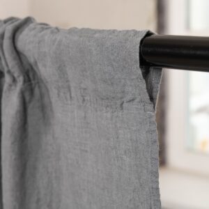 dark grey linen curtains, with channel