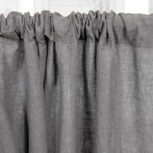 dark grey linen curtains, with channel