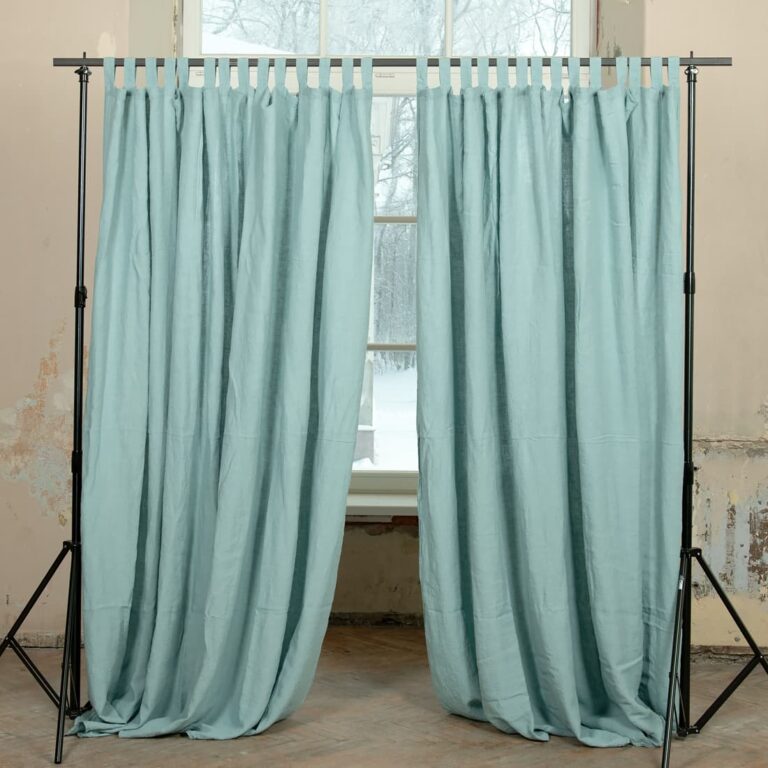 aquamarine linen curtains