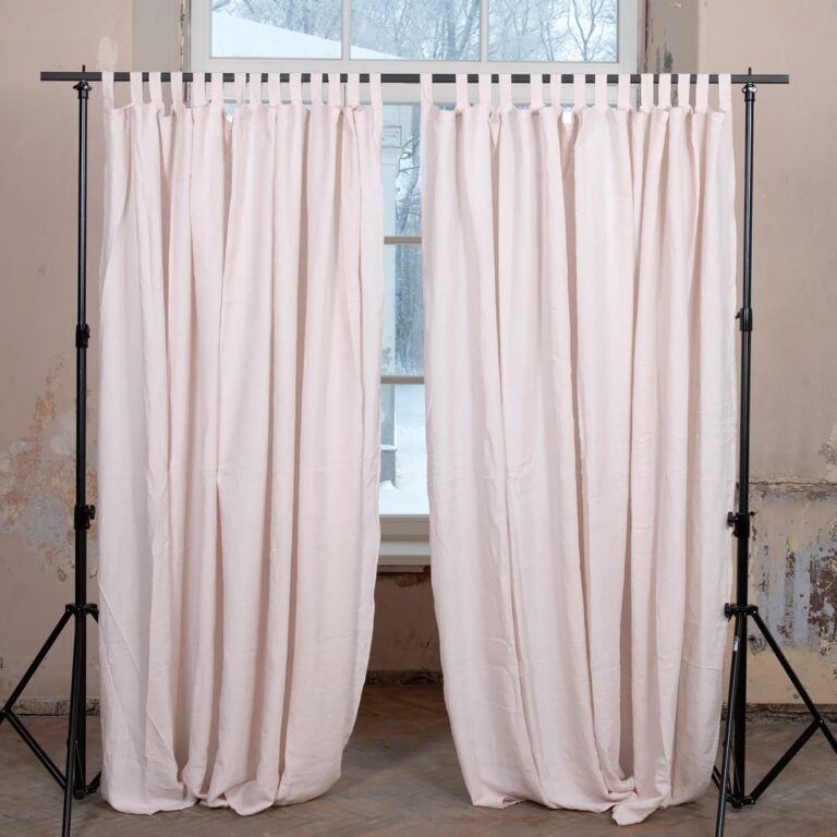 light pink linen curtains