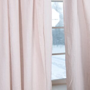 light pink linen curtains, big width
