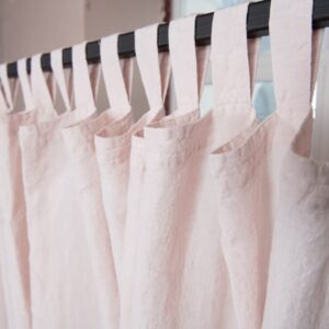 light pink linen curtains, with loops